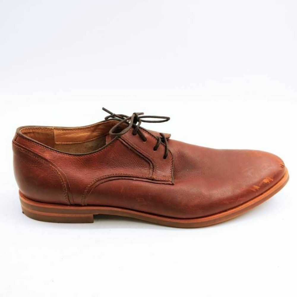 Warfield & Grand Shoes Mens Mills Brown 11.5 Leather Gibson Derby Dress Oxford